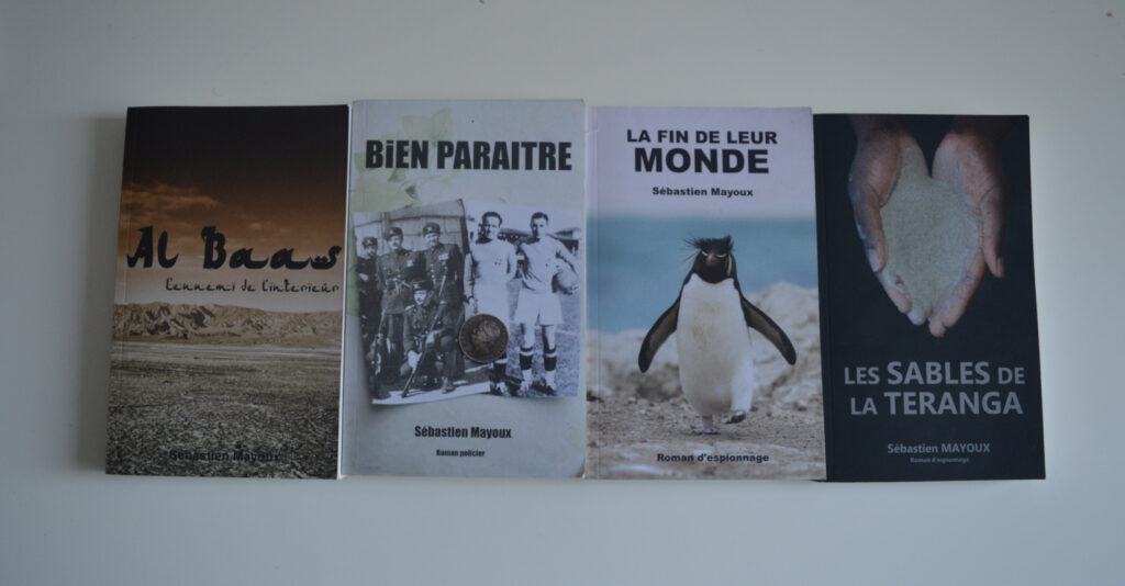 Collection complète des romans de Sébastien Mayoux : Al Baas, Bien paraître, La fin de leur monde et Les sables de la Teranga.